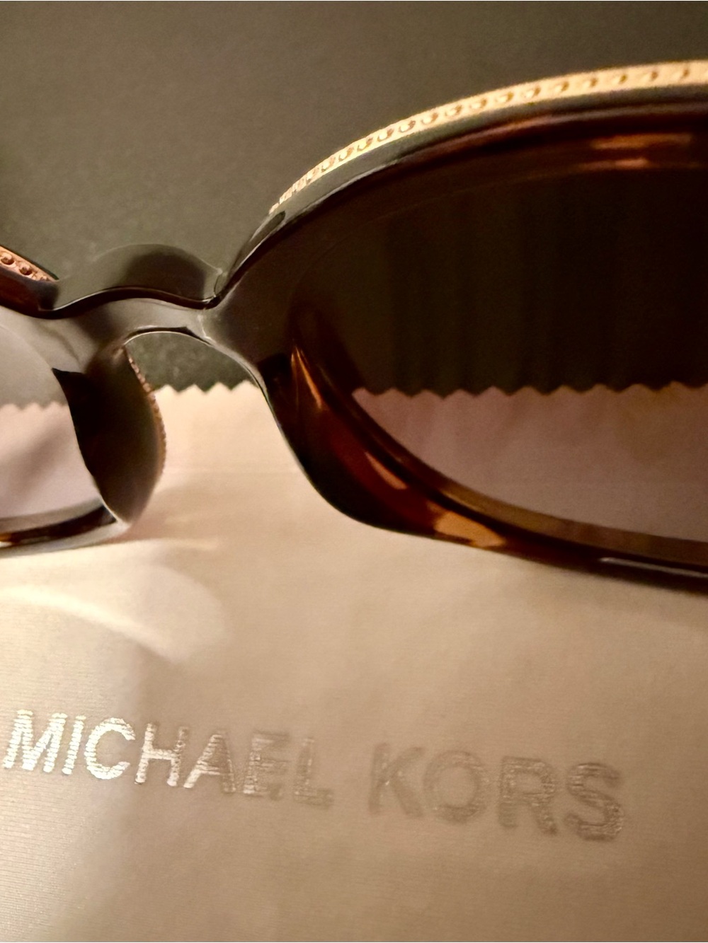 Michael Kors Bal Harbour Tortoise Shell Gold Trim Sunglasses Mk2089U - Picture 5 of 12